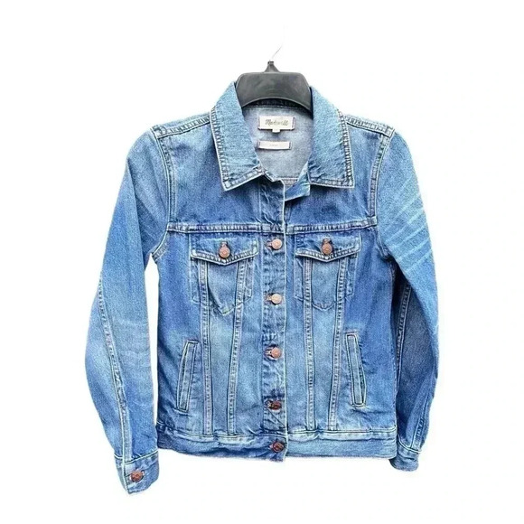 Madewell Women’s The Jean Trucker Jacket in Size S Medium Wash Preowned - Picture 7 of 9